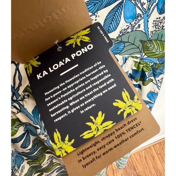 Patagonia Pataloha Womens Strappy Maxi Dress XL Blue Green Floral V Neck Pockets - Picture 9 of 15